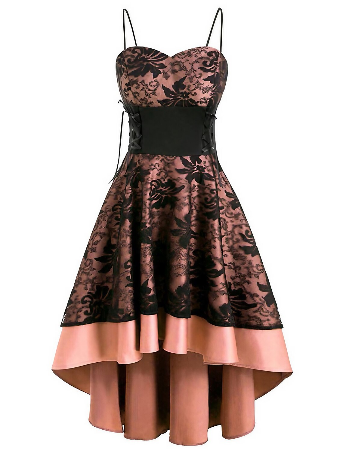 Wholesale Women's Halloween Dress Party Dress Corset Dress Lace Dress Midi Dress Black White Wine Sleeveless Floral Lace Spring Fall Winter Cold Shoulder Party Party